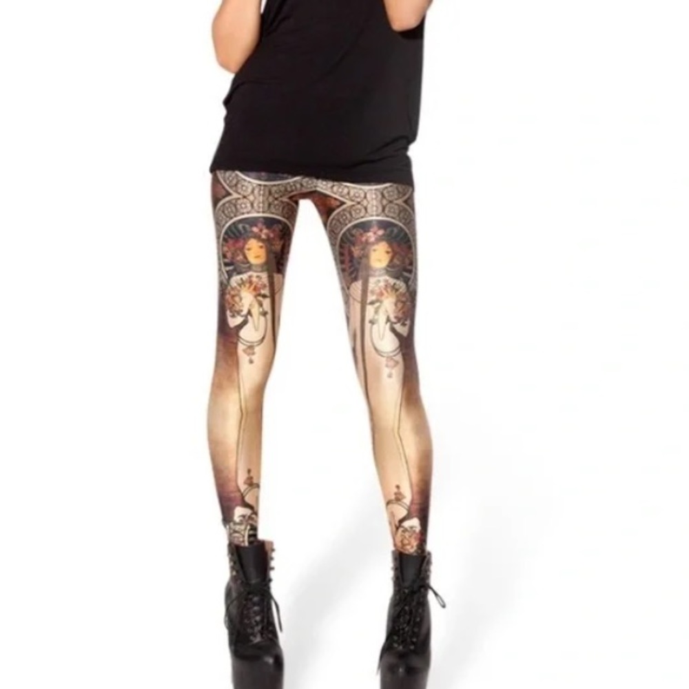 Blackmilk “La Trappistine” Alphonse Muncha Leggings Rare Style